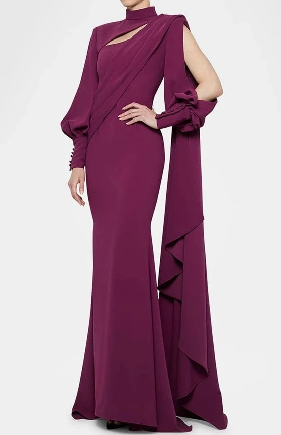 Women's Long Dresses Fashion Sexy Round Neck Design Slim Fit High Waist Hip Hugging Long Sleeved Long Dresses
