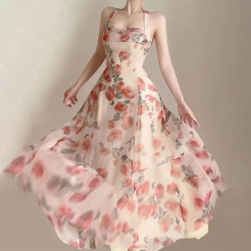 Long Dresses Womens Clothing French Elegant Party Dressess Female 2025 Summer New Fashion Versatile Beach Style Evening Dresses